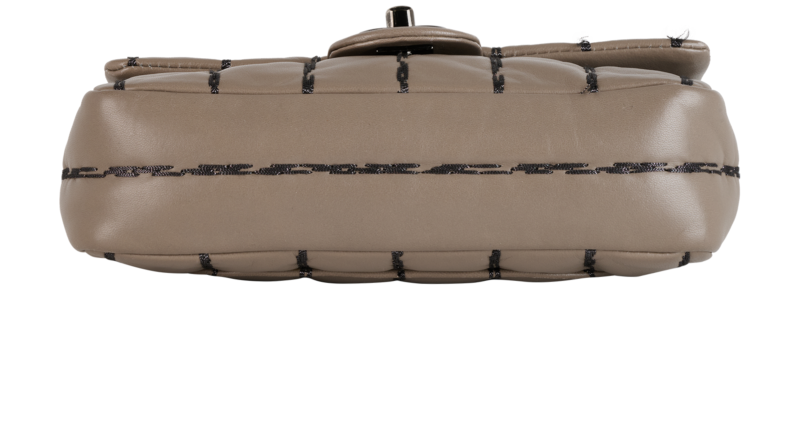 Vertical Stitch Flap Bag, &pound;1,800, Handbags, Grey, Lambskin Leather, Top view